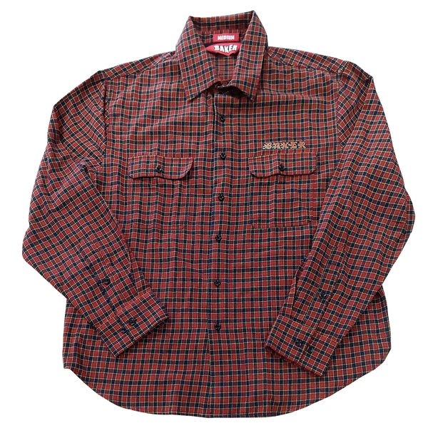 Flames Plaid Flannel Button Up