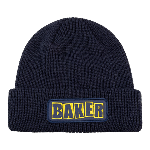 Brand Logo Navy/Yellow Beanie