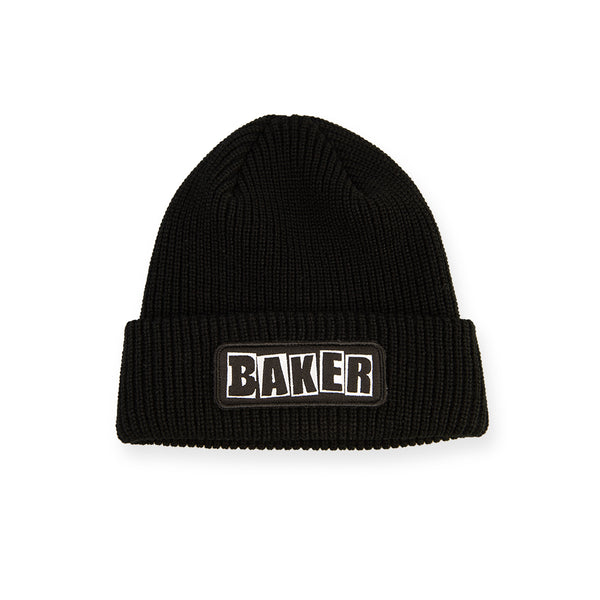 Brand Logo Black Patch Beanie